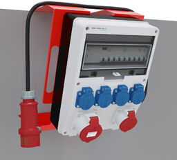 Rozdzielnica budowlana na stojaku zabezpieczenia Siemens pTD-S/FI SET