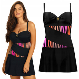 Strój kąpielowy jednoczęściowy usztywniany sukienka plażowa SELF 8900