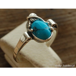 LOREN - srebrny pierścionek z turkusami