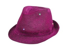Kapelusz brokatowy purpurowy - 1 szt.