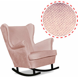 Fotel uszak bujany Bella różowy welur plusz