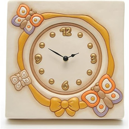 THUN Kolorowy zegar z motylem z ceramiki