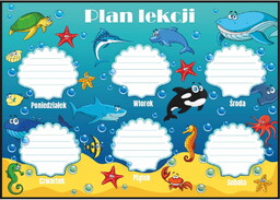 Plan lekcji podwodny świat, nowy rok szkolny, rozmiar