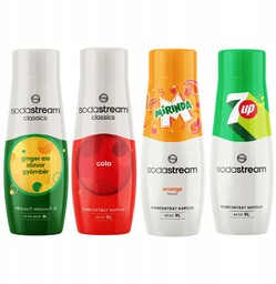 SODASTREAM Cola + Mirinda + 7Up + Imbir
