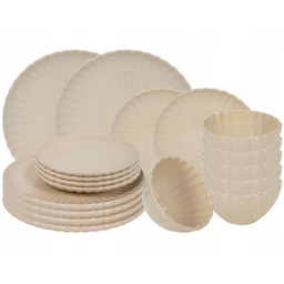 Serwis Obiadowy zestaw talerzy ceramicznych 18 el. Flower