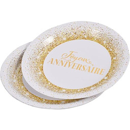 Homéa, Zestaw 6 talerzy kartonowych D18,5 cm Urodziny