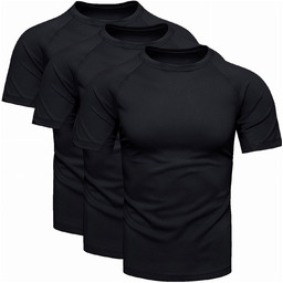 3-pak męski t-shirt sportowy czarny Recea