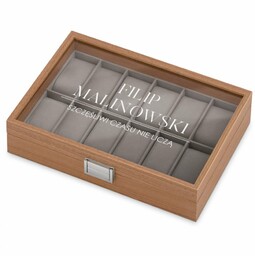 Szkatułka drewniana kuferek na zegarki z grawerem