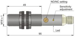 Czujnik pojemnościowy Fi 18 mm SC18SP-A5 NO/NC H