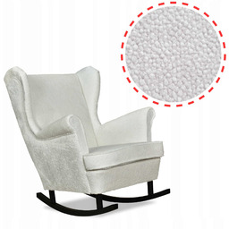 Fotel uszak bujany Bella biały welur plusz