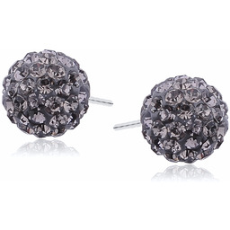 Kolczyki kulki kryształki czarny diament Crystal beads 10mm