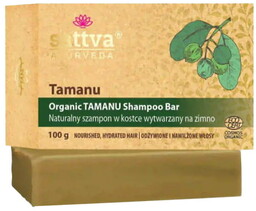 Organiczny szampon w kostce tamanu, Sattva, 100g