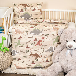 4Home Dziecięca pościel bawełniana do łóżeczka Dino world,