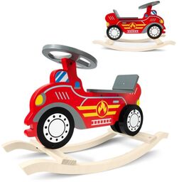 Drewniane auto na biegunach, straż pożarna, Ricokids