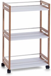 Zeller 18633 szafka łazienkowa na kółkach, bambusowa/płyta pilśniowa