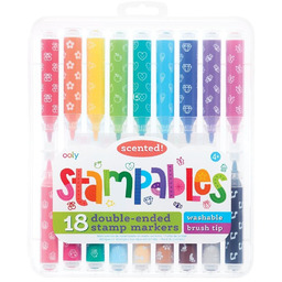 Flamastry pachnące ze stempelkami Stampables 18kol