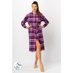 Koszula nocna flanelowa rozpinana na całej długości LND