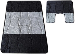 Profeos Czarne antypoślizgowe dywaniki łazienkowe P5-D11