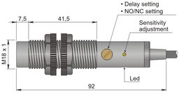 Czujnik pojemnościowy Fi 18 mm SC18SP-AE10 TD1'' NO/NC