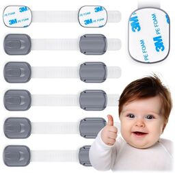 Zabezpieczenie otwierania szafek, Ricokids, 6 szt, szary