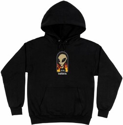 bluza męska THRASHER AWS BELIEVE HOOD Black