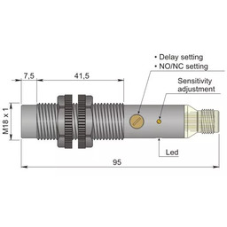 Czujnik pojemnościowy Fi 18 mm SC18SP-AE10 TD1'' NO/NC