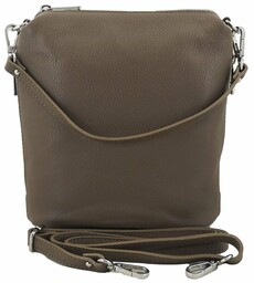 Mała torebka listonoszka skórzana - Beżowa ciemna