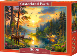 Puzzle 3000 el. Zachód słońca nad leśną rzeką