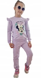 Fioletowy dres sportowy 110 Myszka Minnie cekiny bluza