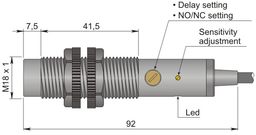 Czujnik pojemnościowy Fi 18 mm SC18SP-AE10 TD10'' NO/NC