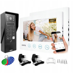 Wideodomofon Wideofon WiFi Telefon Dwa Monitor Kod