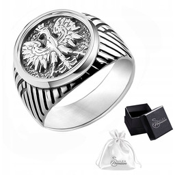 Sygnet Patriotyczny srebrny pr. 925 Oksydowany Pierścień