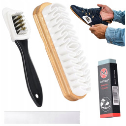 ZESTAW DO CZYSZCZENIA BUTÓW ZAMSZOWYCH SZCZOTKA SZCZOTKI GUMKA