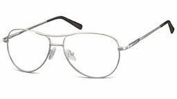 Sunoptic Okulary oprawki dziecięce zerówki Pilotki MK1-49B srebrne