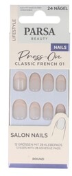 PARSA Beauty Press on-Kunstnägel, Classic French, 24 Stk.