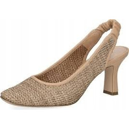 Caprice Beżowe Czółenka Damskie na Szpilce z Ażurową