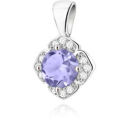 Złota zawieszka wisiorek Z0571 Tanzanit 0,50ct białe złoto