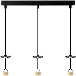 Lampa wisząca 3-punktowa czarna metalowa AZ6162 z serii