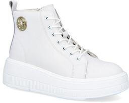 Wysokie sneakersy ze skóry - FILIPPO DBT6374/24 BIAŁE