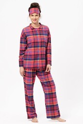 Piżama damska z bawełny flanelowej o luźniejszym kroju