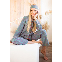 Piżama damska elegancka z bawełny proste spodnie