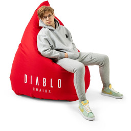 Pufa gamingowa Diablo Chairs: czerwona, pufa xxl, worek