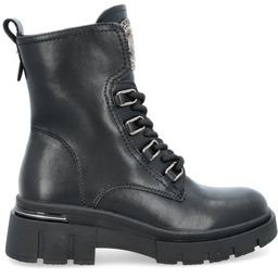 Skórzane workery na platformie - FILIPPO DBT6521/25 CZARNE