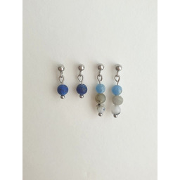 Pakamera Kolczyki MINI zestaw lapis lazuli, akwamaryn, labradoryt,