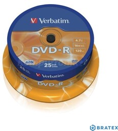 DVD-R verbatim 4.7GB 16x cake 25 szt
