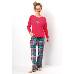 Piżama damska z klasyczną bluzką i długimi flanelowymi