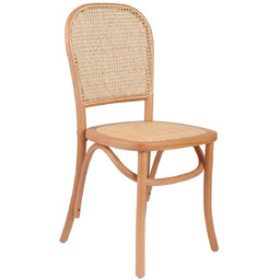Krzesło drewniane Viki light, rattanowe, boho, do jadalni