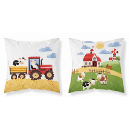 Detexpol Poszewka bawełniana 40x40 farma czerwony traktor