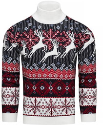 Sweter męski norweski z golfem Recea