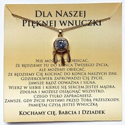 Naszyjnik złoty z dedykacją dla Wnuczki od Dziadków